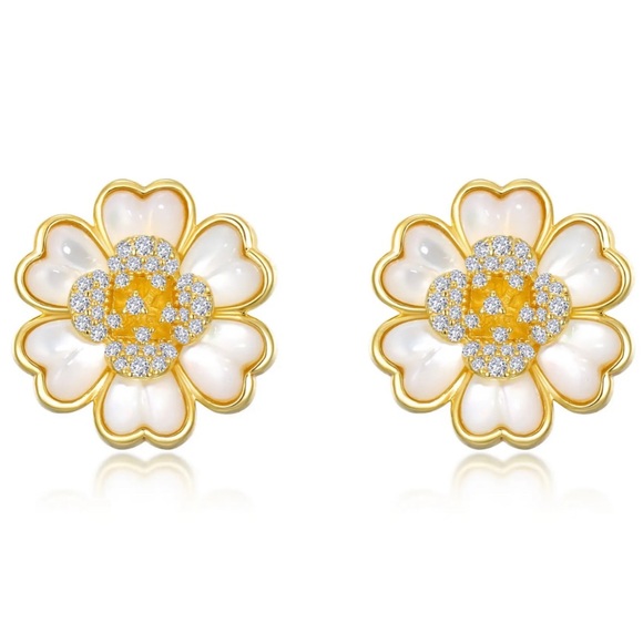 LAFONN Simulated Diamond Flower Stud Earrings 525$ - Picture 2 of 6